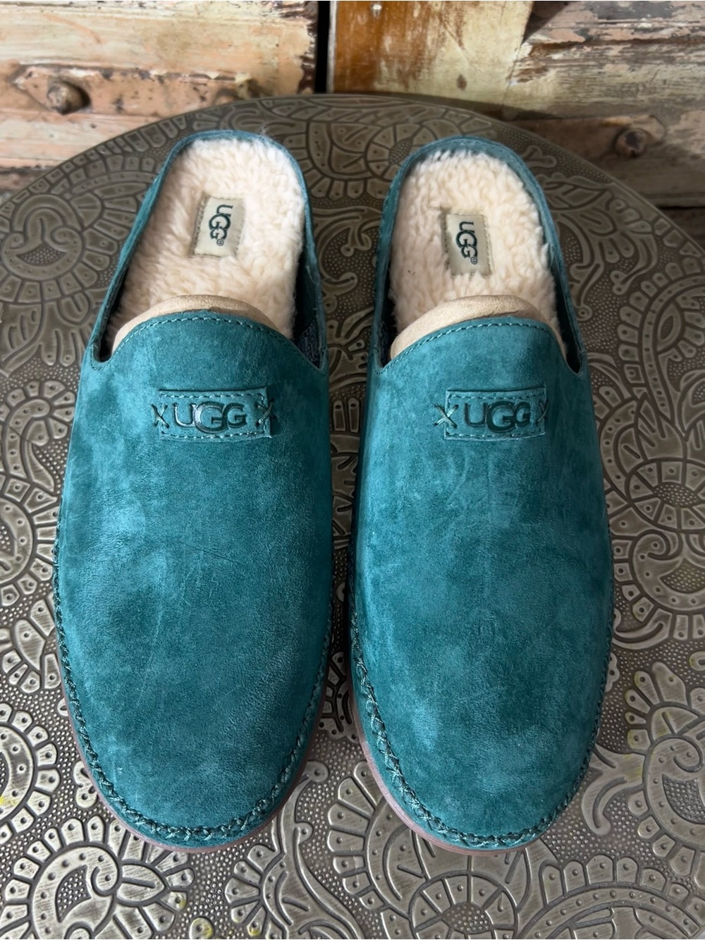 UGG • NEW Women's Tamara suede slippers in a teal green color - Picture 3 of 10